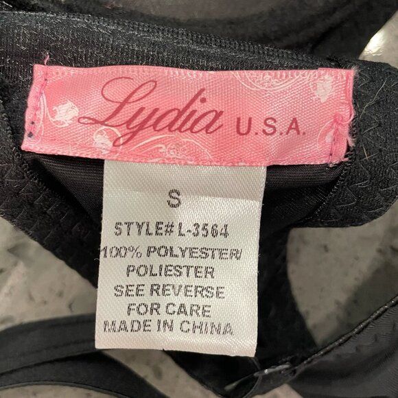 Lydia Rhinestone Embellished Red and Black Bra (Raves, Costume) - Picture 4 of 5